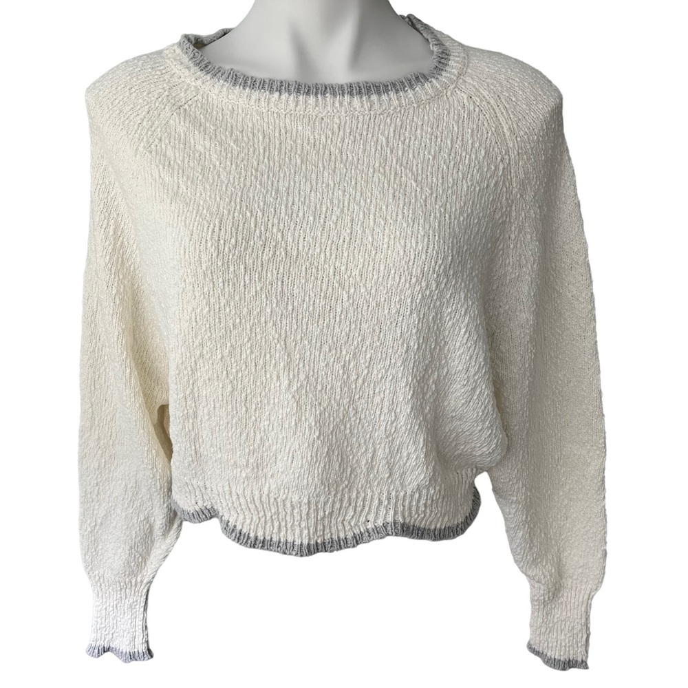 Neely Beach Cropped Pullover Drop Sleeve Sweater